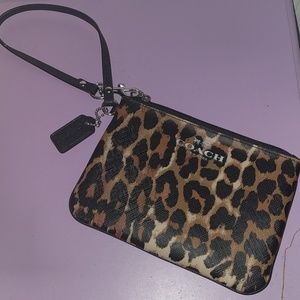 Coach leopard print wristlet